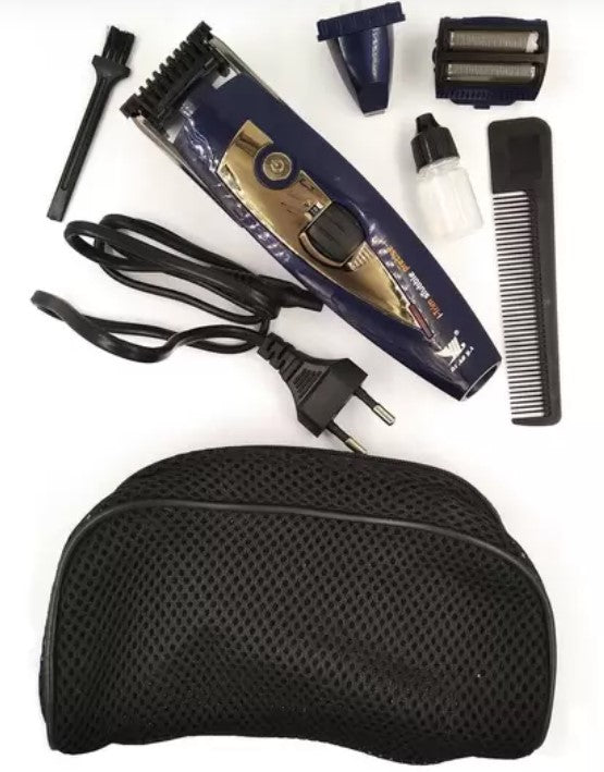 Kit máquina para barba com cortador elétrico profissional 110 - 240v 3D-Control Bi Ao Ya